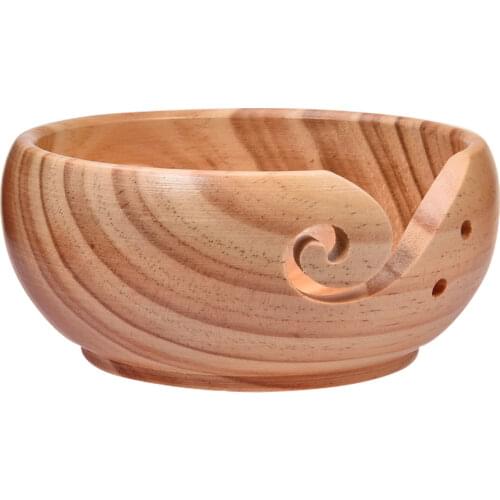 Wooden Yarn bowl Handmade Woven Round Bowl for Knitting and Crochet durable safe Small and Portable Easy Knitting Perfect Gift