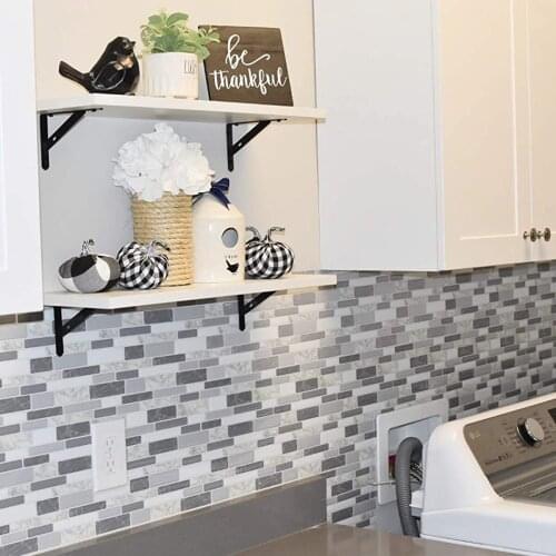 Modern Style Wall Stickers 3D Ceramic Tile Stickers Floor Decal Wall Posters for Kitchen Bedroom Living Room 12x12 in