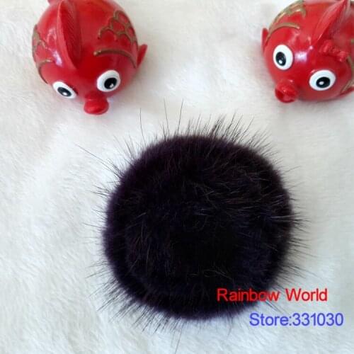 Real Genuine black Mink hair Fur flower Brooch for DIY coat Fashion accessories mixed Colour 2 Pieces/lot
