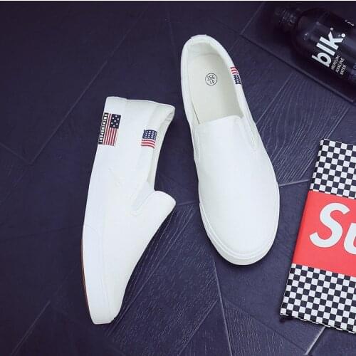 Wholesale couple spring large-size mens canvas shoes set foot mens shoes Korean version of leisure students small white shoes