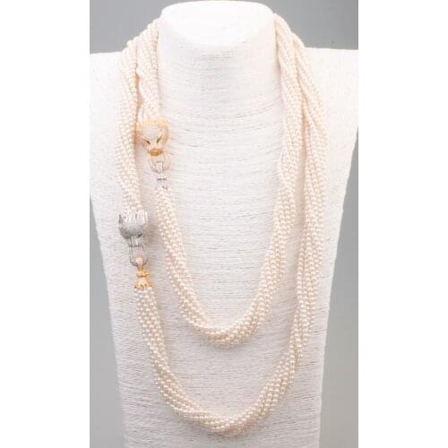 GrayBirds Free Shipping Vulgar Tycoon Design Pearl Necklace Animal Panther Leopard Pearl And Copper Necklace