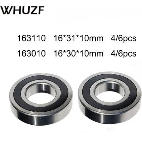 4/6pcs Bearing 163110 16x31x10 163110-2RS 163010 16x30x10 Shielding Ball Bearing Bicycle bearing axis Flower drum bearing