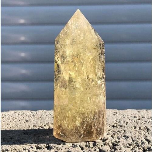 Natural citrine crystal quartz obelisk wand point healing