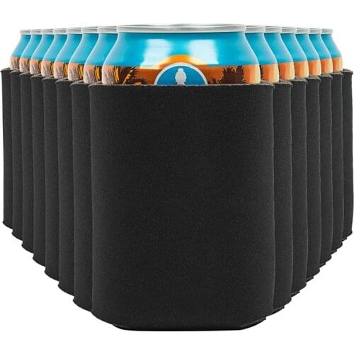 Blank Beer Can Coolers Sleeves Black Soft Insulated Beer Can Cooler Sleeves for Soda, Beer & Water Bottles