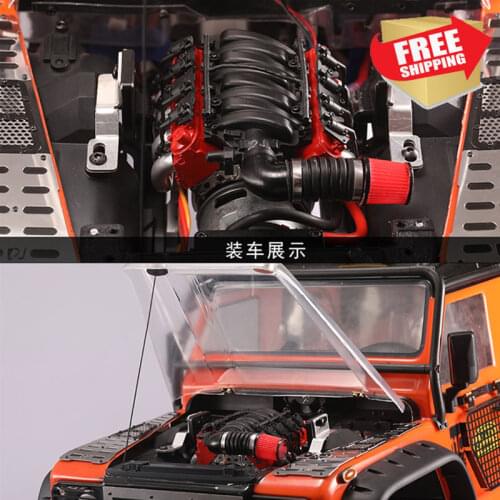 RC model car DJ V8 engine Hood radiator fan universal scale simulation engine Corvette LS3 red color version option parts