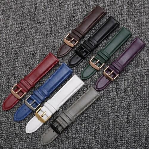 Cowhide Leather Watch Band Stainless Steel Pin Buckle Watch Accessories For Casio Tissot Longines King Seiko Mido Series Watch