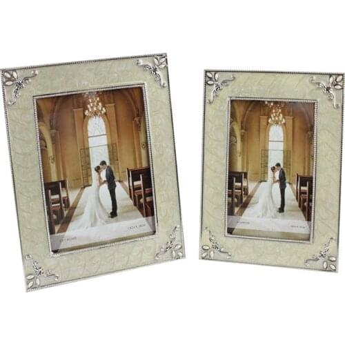 Luxury EU Style Metal Silver Plated Picture Framing with Resin Dripping Design For Gifts MPF008