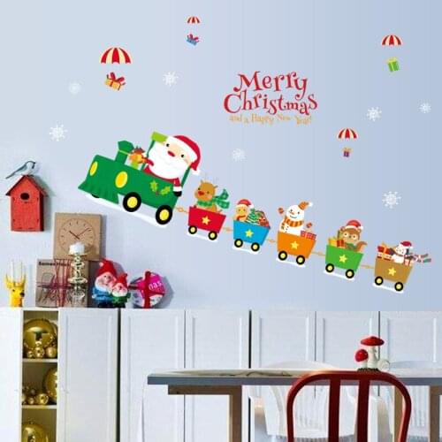 Christmas New Year Wall Sticker Household Room Wall Decal living room Creative Removable Home Decoration Merry Christmas