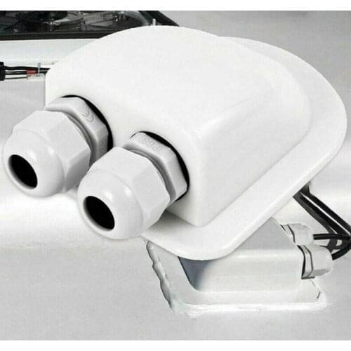 Solar Panel Double Hole Wire Cable Entry Gland Box Curved Cable Connector Waterproof Camping Car For RV Caravan Motorhome Boat