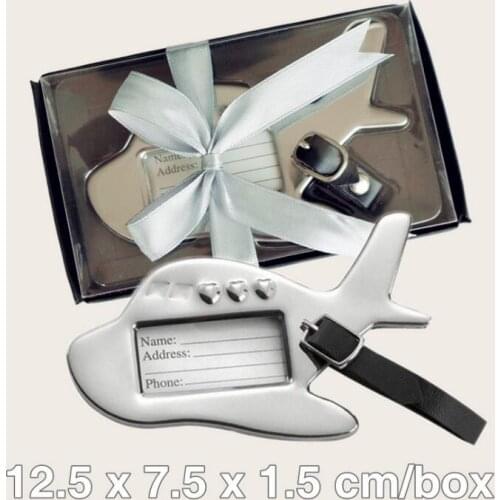 Special Little Wedding Favors of Airplane Luggage Tag in black and white gift box For Travel Themed wedding Gift LX1415
