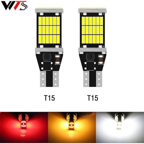 2Pcs 1200Lm T15 W16W LED Canbus Bulbs 920 912 4014 45SMD White 12V LED Reversing lights red for BMW Mercedes Benz W203 W211 W204