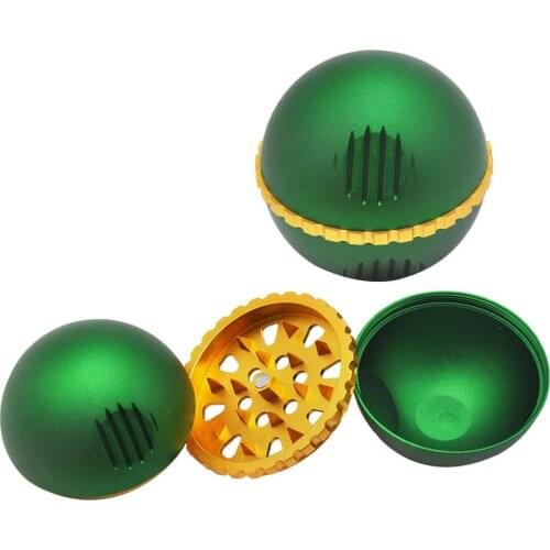 3-Layer Aluminum Alloy Herb Grinder Round Ball Tobacco Weed Grinder Diamond Tooth Hand Grass Spice Crusher Smoking Accessories
