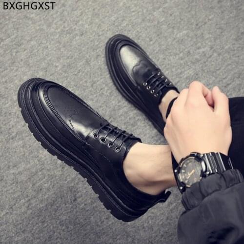 Italian Oxford Shoes for Men 2021 Black Leather Casual Shoes Men Fashion Platform Shoes Man Zapatillas Hombre Chaussure De Homme