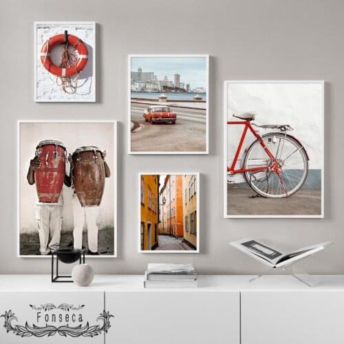 Street Bongos Vintage Car Air Pump Wall Art Canvas Paintings Nordic Be A Poem Quotes Posters and Prints for Living Room Decor