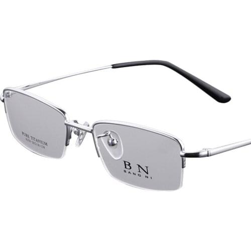 Veshion Titanium Glasses Frame Men Square Half Rim Eye Glasses Frames for Male Spectacle Glass Man Vintage Ultra-light 9g Myopia