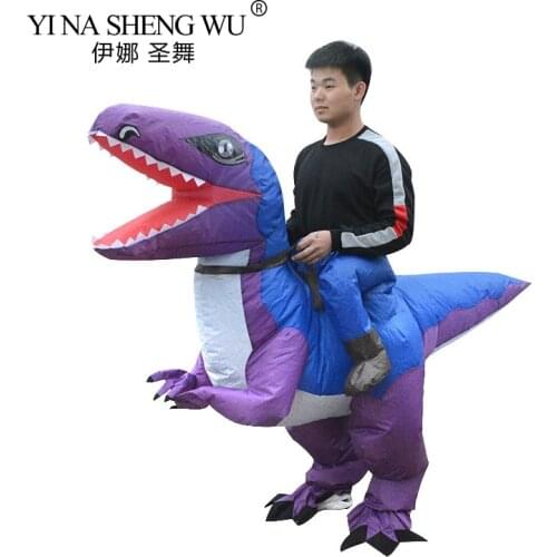 Adult Dinosaur Inflatable Costume Velociraptor Rider Costumes Purim Carnival Party Cosplay Halloween Costume For Men Women Dress