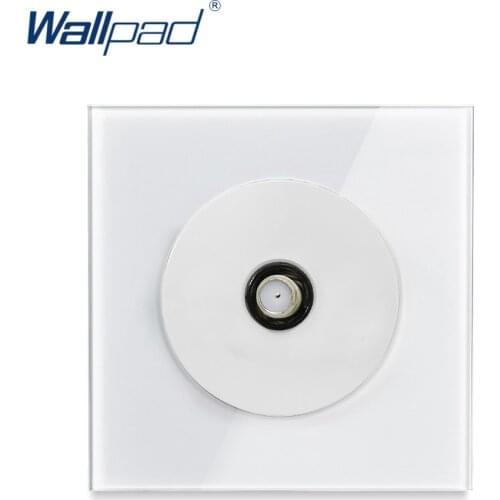 Wallpad Satellite Antenna TV L6 White Glass Single Frame F Type Coaxial Sky Socket