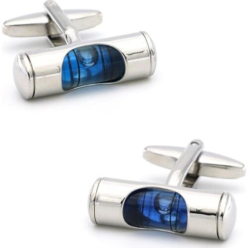 Mens Functional Level Cuff Links Copper Material Blue Color