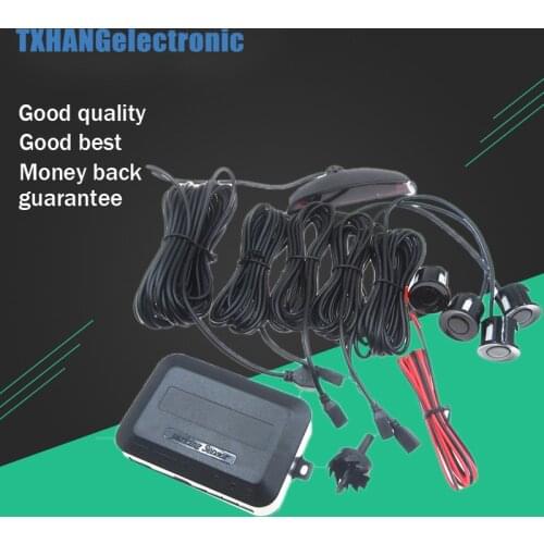 4 Parking Sensors LCD LED Display Car Reverse Radar System Alarm Kit Black diy electronics