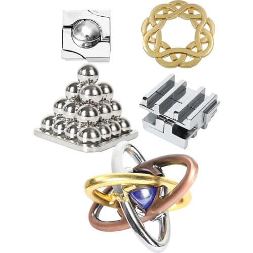 5pcs Vintage Puzzle Lock Toy Intelligence IQ Brain Teaser Game Toys Enfants