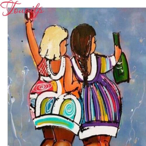 TOUOILP Full Square/Round Drill 5D DIY Cheers Diamond Painting "Cartoon woman" Embroidery Cross Stitch 5D Home Decor Gift