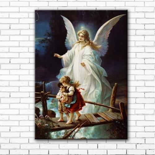 Free shipping White angel printed on canvas guardian angel oil painting canvas prints home wall art decoration picture