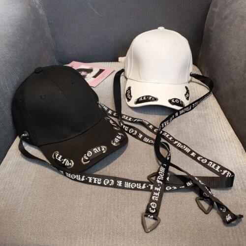 Duck tongue female summer personality long belt ribbon baseball cap hip hop hip-hop bending along the hat male tide visor