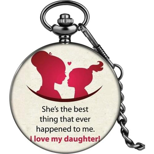 Shes The Best Thing That Ever Happened To Me Beautiful Girl Pocket Watch Arabic Numerals Dial Necklace Gift For Daughter