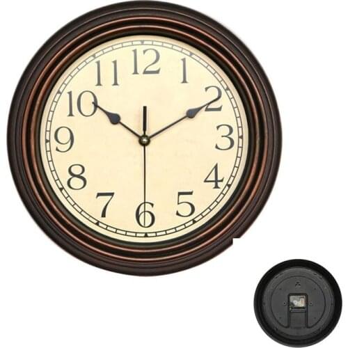 Shabby Chic Vintage Wall Clock Kitchen Round Classic Silent Clock on The Wall Decorative Living Room Wall Clock Bronze C5T059