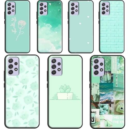 Fresh mint green Aesthetics For Samsung Galaxy A12 A32 A52 A72 A51 A71 A31 A11 A02S A20S A50 A70 A20e A21S Phone Case