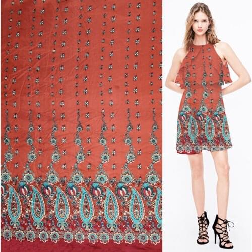 Floral and paisley print design 100% silk Habotai silk fabric sheer,SHB040