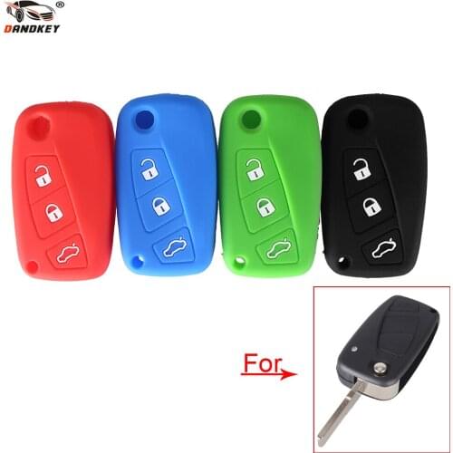 DANDKEY 3 Buttons 20x Silicone Car Key Case Cover For FIAT /Panda /Stilo /Punto /Doblo /Grande /Bravo 500 Ducato /Minibus
