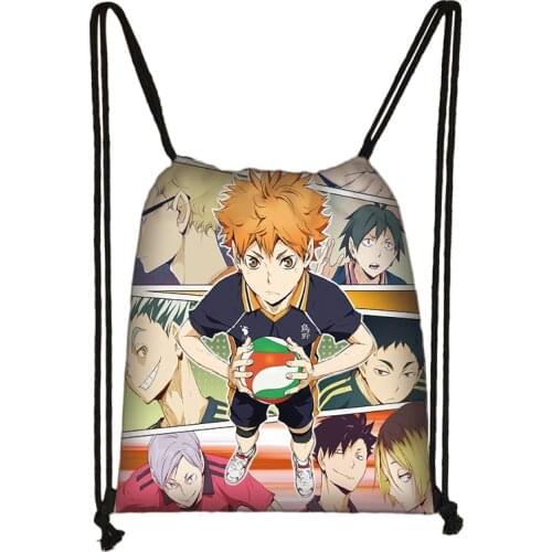 Japanese Anime Haikyuu Cartoon Kids Drawstring Backpack Shopping School Traveling Party Bags Gift 38*32CM