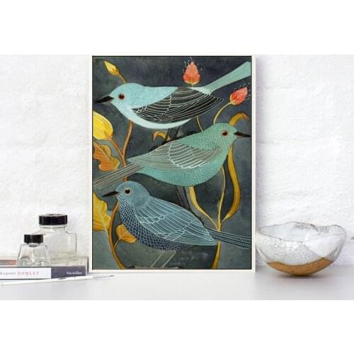 Elegant Poetry Animals Birds Nightingale Retro Decor Canvas Creative Art Style Painting Print Picture Poster Wall Art Home Decor