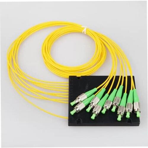 FC/APC 1X8 PLC Singlemode Fiber Optical splitter,FTTH PLC ABS type FBT PLC, 1*8 optical fiber splitter Free Shipping
