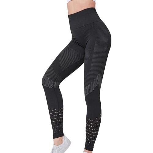 CKAHSBI Yoga Pants Push Up Seamless Leggings Fitness High Waist Hip Lift Workout Tights Sport Woman Black Gray Hollow Out Red