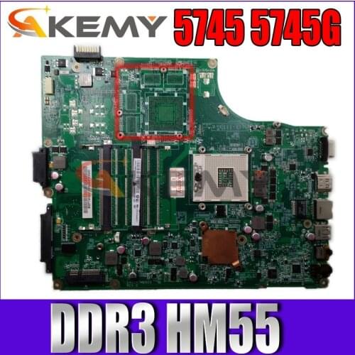 Akemy For Acer aspire 5745 5745G Laptop Motherboard MBPTW06001 DA0ZR7MB8D0 MAN BOARD DDR3 HM55 Free cpu