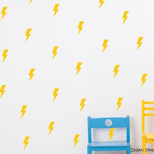 Cartoon Lightning Bolt Wall Sticker Removable Wall Decals Vinyl Wall Sticker For Kids Rooms Home Decoration For Nursery H035