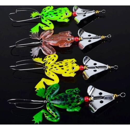 Lot 4pcs Rubber Soft Frog Fishing Lures Bass CrankBaits Cicada Tackle Hooks Artificial Bait Swimbait