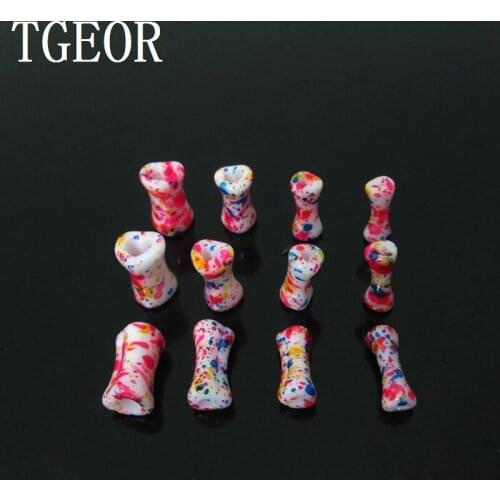 Wholesale piercing jewelry 1 Set=4pcs mixed 4 gauges ear expander heart acrylic double flare colorful heart shape ear tunnels