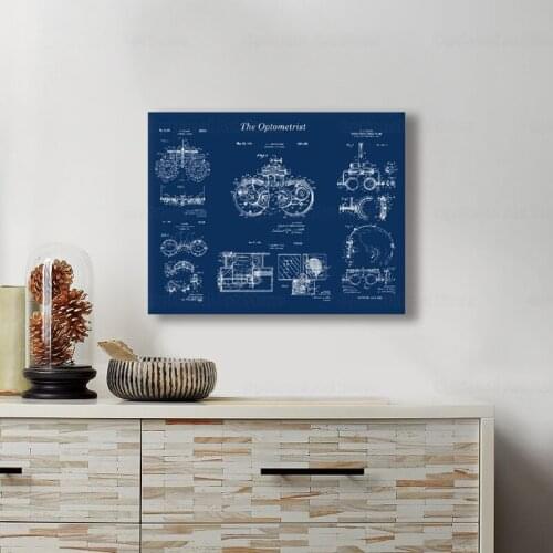 Optometry Patent Posters and Prints Optometrist Gifts Optician Medical Tools Blueprint Art Canvas Painting Pictures Wall Decor