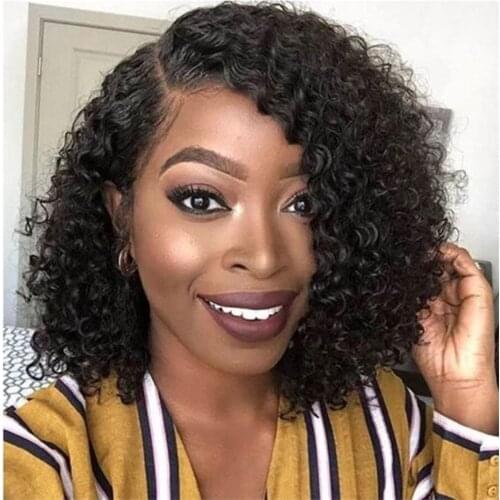 Amanda Pixie Cut Curly Human Hair Wigs Brazilian Water Wave Bob Human Hair Wigs Short Bob Curly Wig Full Machine Made Wigs