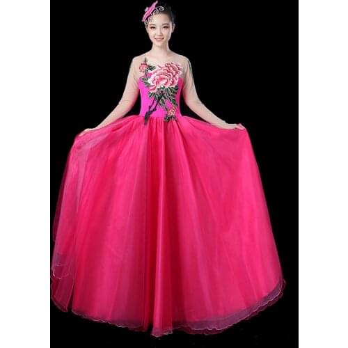 Flamenco Dress Embroidery Classical Dance Clothes Extoic Dance Wear Yellow Performance Costume Opening Dancing Outfit DL7392