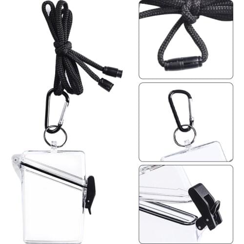 Ins Transparent Plastic Cigarette Case Box with Lanyard Chain Fashion Hard Shell Waterproof Business Card Case Storage Case