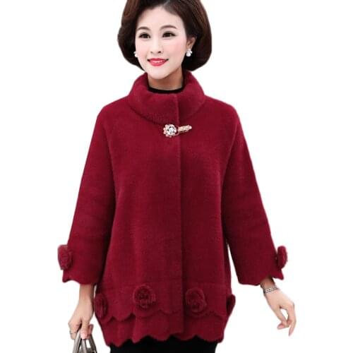 Plus Size 5XL 2020 Autumn Winter Women Fur Coat Casual Loose Water Velvet Coat Middle-aged Womens Clothing Slim Faux Fur Jacket