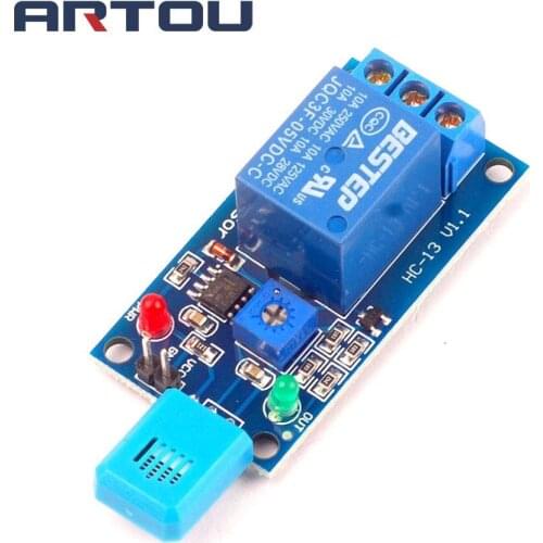 5pcs HR202 DC 5V 1 Channal 5V Humidity Sensitive Switch Relay Module Humidity Controller Humidity Sensor Module With Indicator