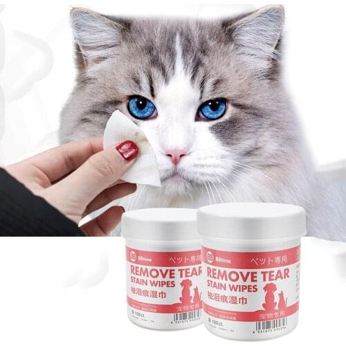 Pet Eye Wipe Dog Cat Cleaning Tear Wipes Cleaning Paper Towel Grooming Tool Stain Remover Gentle Aloe 100 Piece Puppy Products