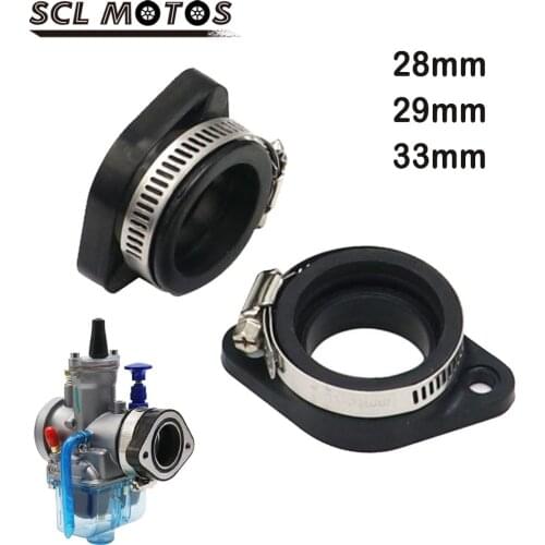 SCL MOTOS New 28mm 29mm 33mm Motorcycle Carb Rubber Carburetor Adapter Interface Intake Manifold For PWK21 24 26 28 30 32 34