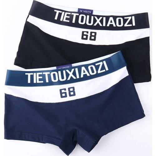 Mid-waisted Women Boxer Shorts Printed Panties Tomboy Boxer Cotton Female Boyshorts Breathable Lesbian Underpants Knickers