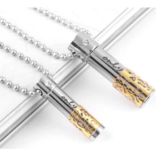 Unique Stainless steel perfume bottle Pendant Necklace Diffuses Locket Can be Opened Hollow Pendant Lover Jewelry for Womengift